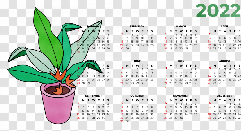 Flower Leaf Font Calendar System Meter Transparent PNG