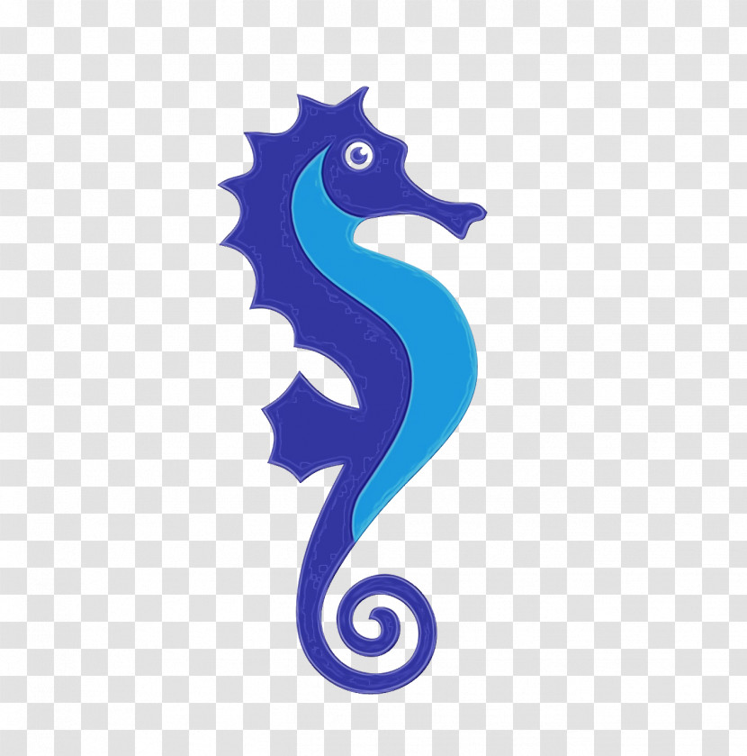 Seahorses Logo Cobalt Blue Font Meter Transparent PNG