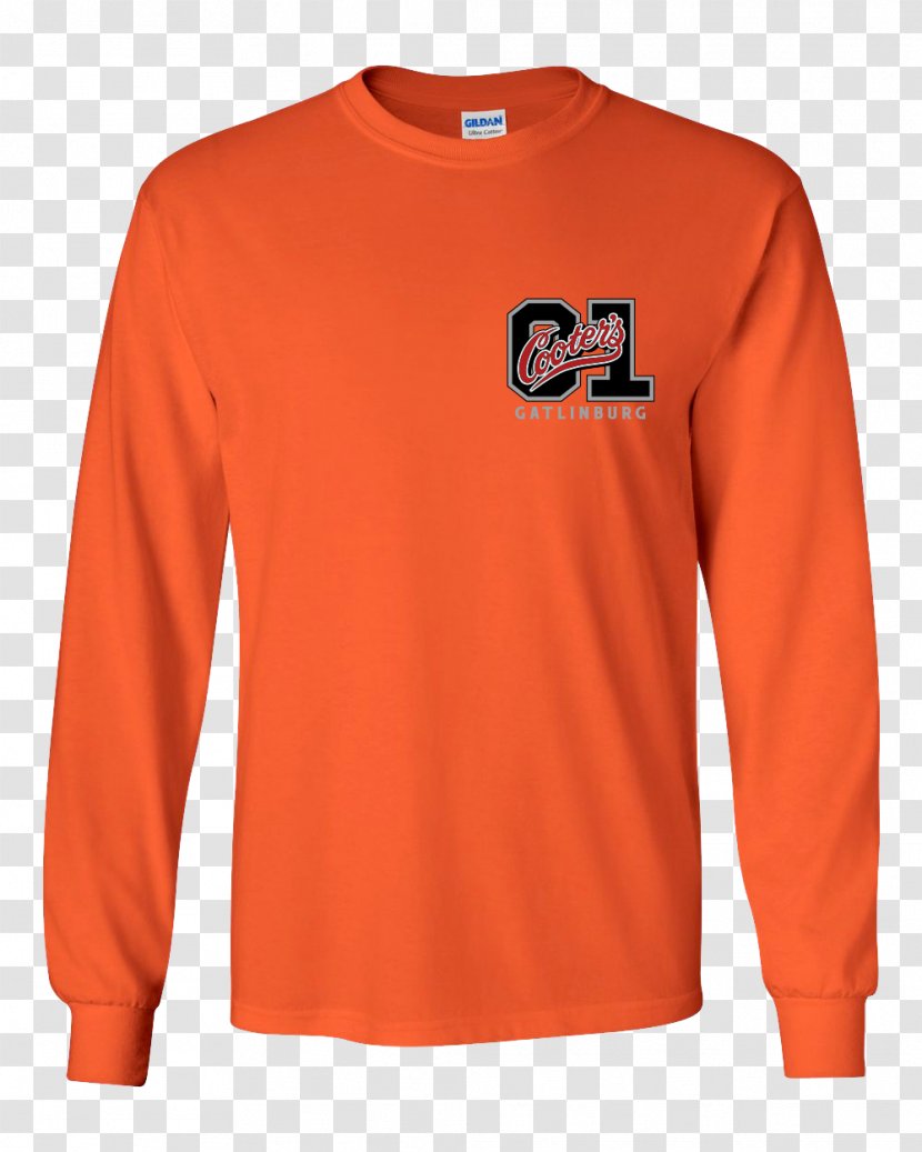 Long-sleeved T-shirt Gildan Activewear - Tshirt - Orange Flag Transparent PNG