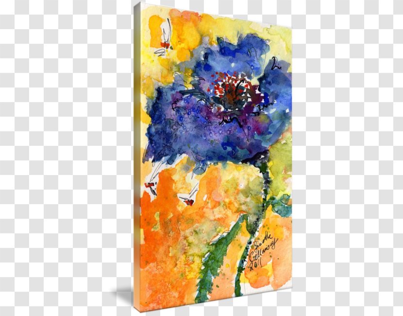 Watercolor Painting Floral Design Modern Art - Contemporary - Bee Transparent PNG