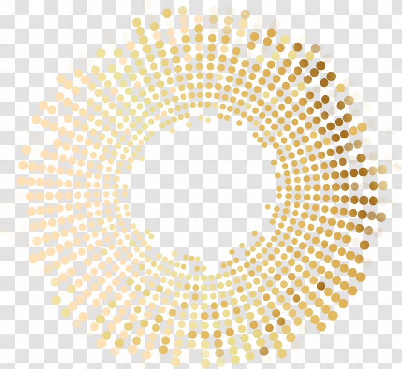 Halftone - Point - Vector Painted Golden Circle Transparent PNG
