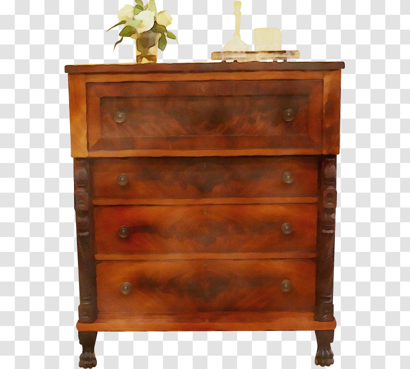 Nightstand Chiffonier Filing Cabinet Drawer Wood Stain Transparent PNG