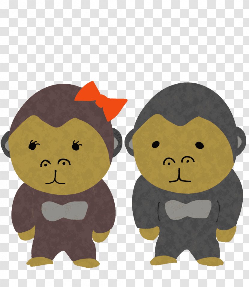 Gorilla Monkey Illustration Cartoon Image - Couple Transparent PNG