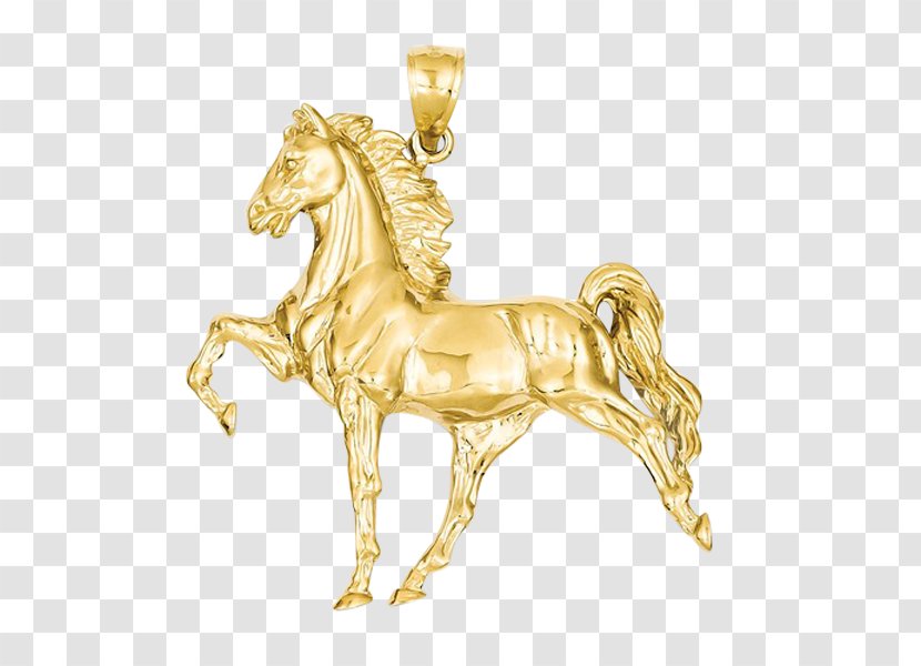 Horse Gold Charms & Pendants Earring Necklace - Metal Transparent PNG