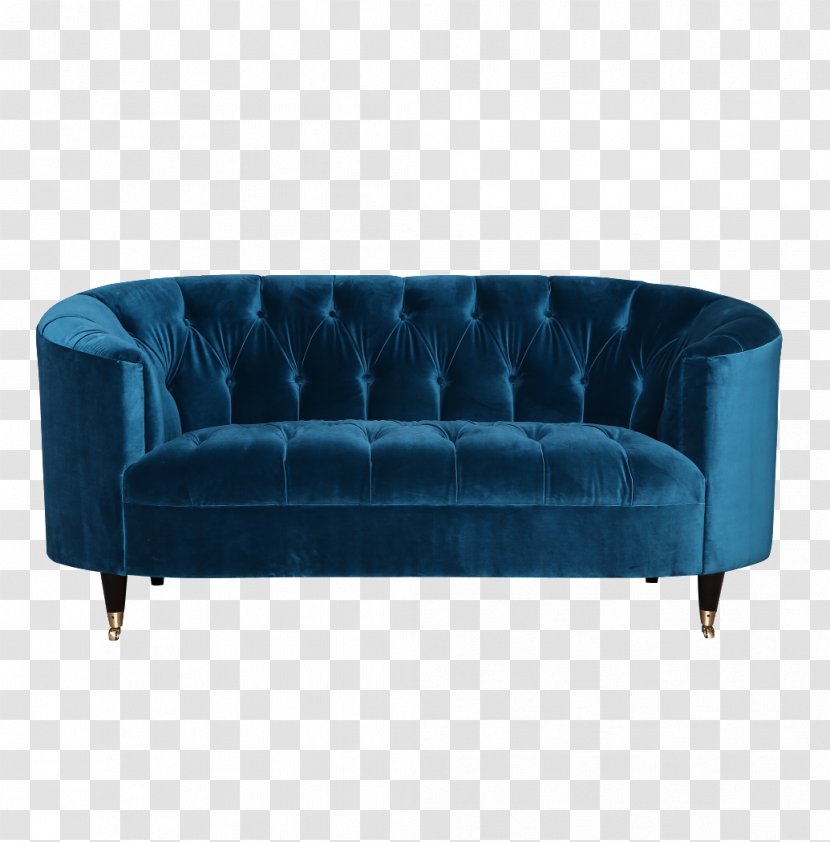 Loveseat Blue Couch - Chair - Fabric Sofa Transparent PNG