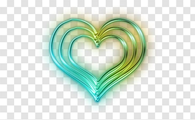 Green Heart Desktop Wallpaper Image T-shirt - Neon Transparent PNG
