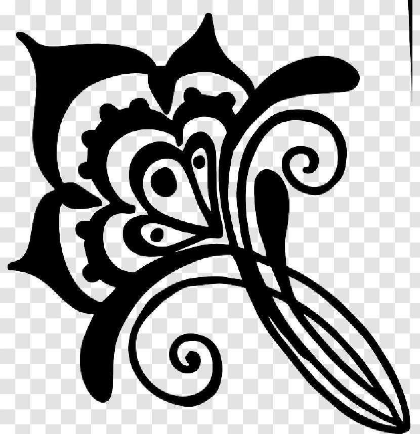 Mehndi Clip Art Henna Silhouette - Flower Transparent PNG