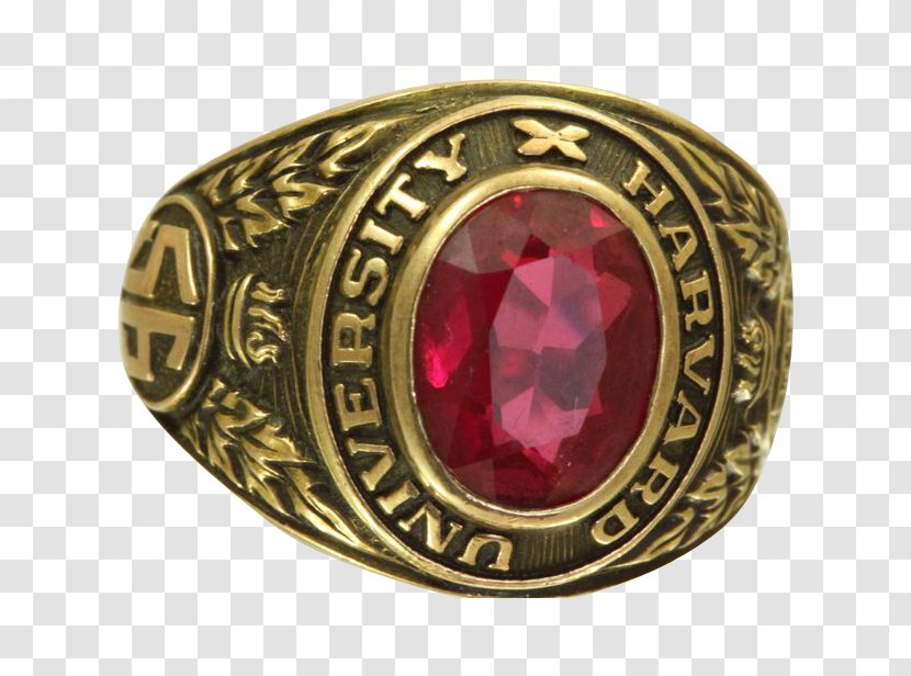 Ruby Class Ring Harvard University - Gemstone Transparent PNG