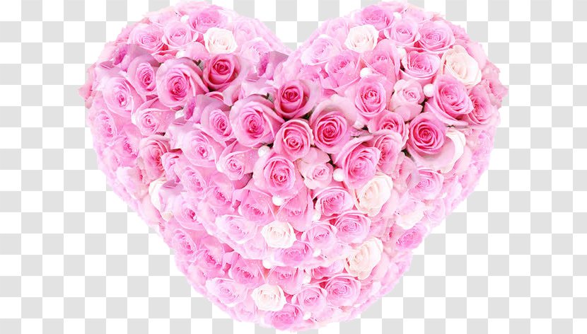 Garden Roses Beach Rose Pink Heart Qixi Festival - Tanabata - Creative Valentines Day Transparent PNG