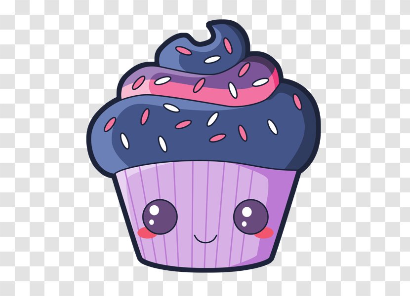 Cupcake Drawing Frosting & Icing Muffin - Purple - Cartoon Transparent PNG