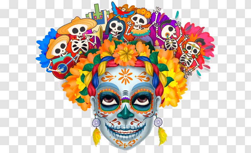 La Calavera Catrina Mexico Day Of The Dead Mexican Cuisine - Flower - Altar Transparent PNG