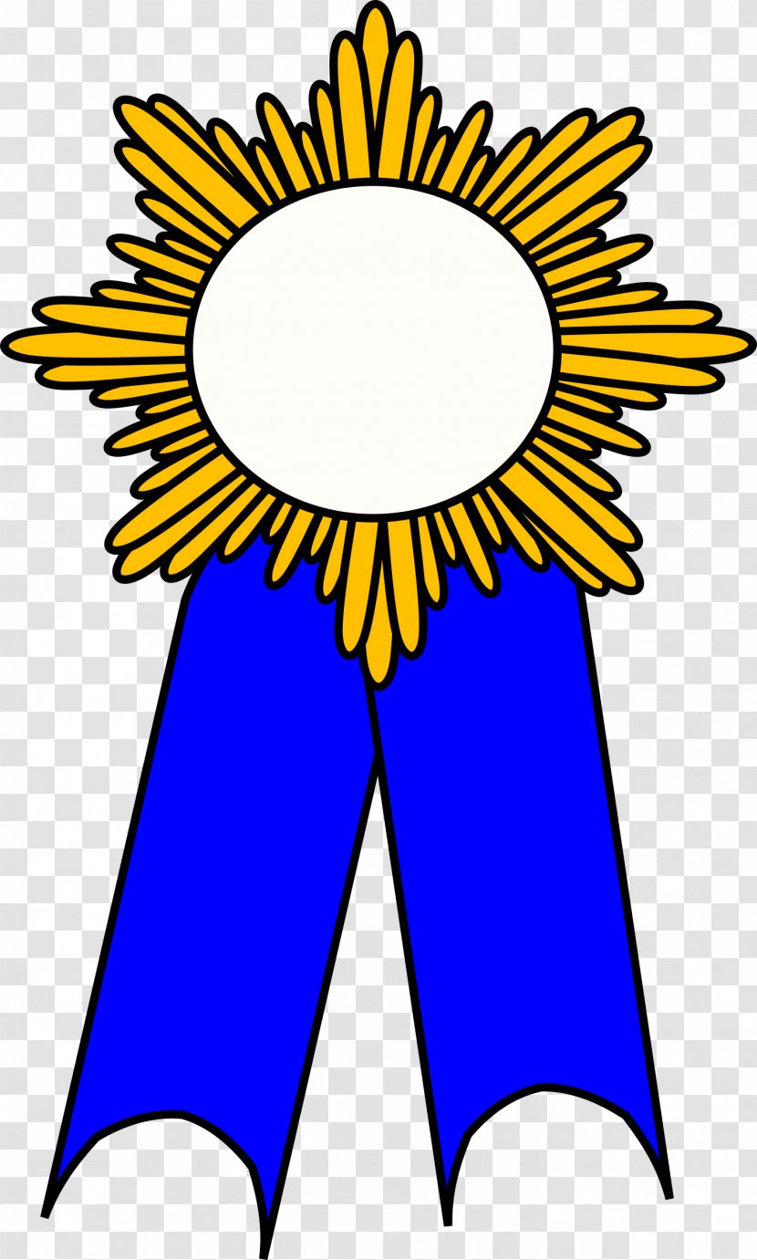 Yellow Ribbon Awareness Blue Clip Art - Medal - Prize Transparent PNG