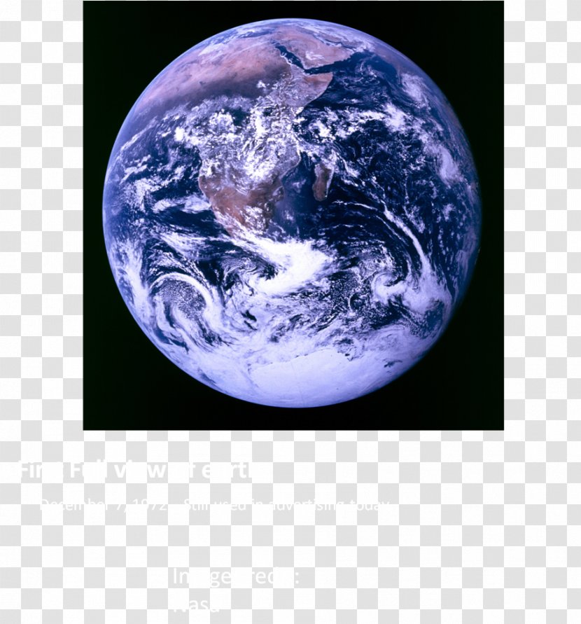 The Blue Marble Earth Apollo 17 Satellite Imagery - Nasa Transparent PNG