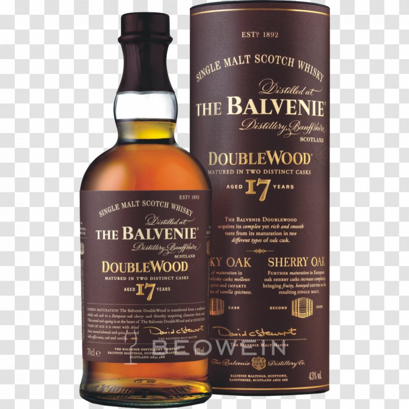 Balvenie Distillery Single Malt Whisky Scotch DoubleWood - Bottle Transparent PNG