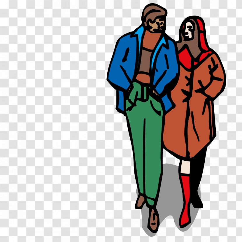 Cartoon Couple - Significant Other - Loving Walking Transparent PNG