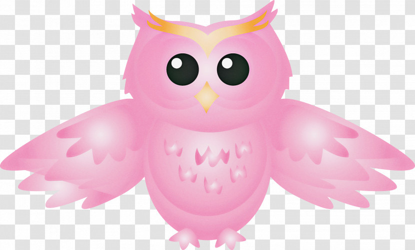 Owl Pink Bird White Bird Of Prey Transparent PNG