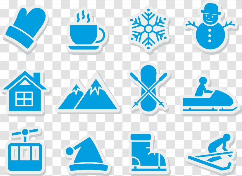 Lidong Winter Snowflake Icon - Area - Blue Stickers Transparent PNG