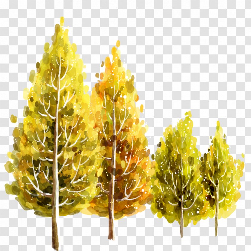 Fukei Summer Autumn Illustration - Trees Transparent PNG