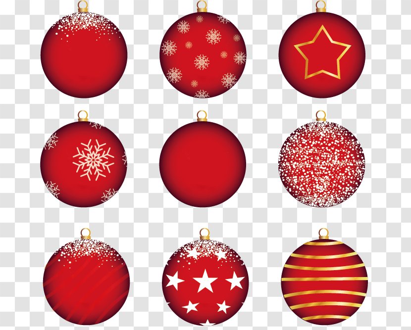 Christmas Decoration Ornament Euclidean Vector - Painted Red Ball Ornaments Transparent PNG