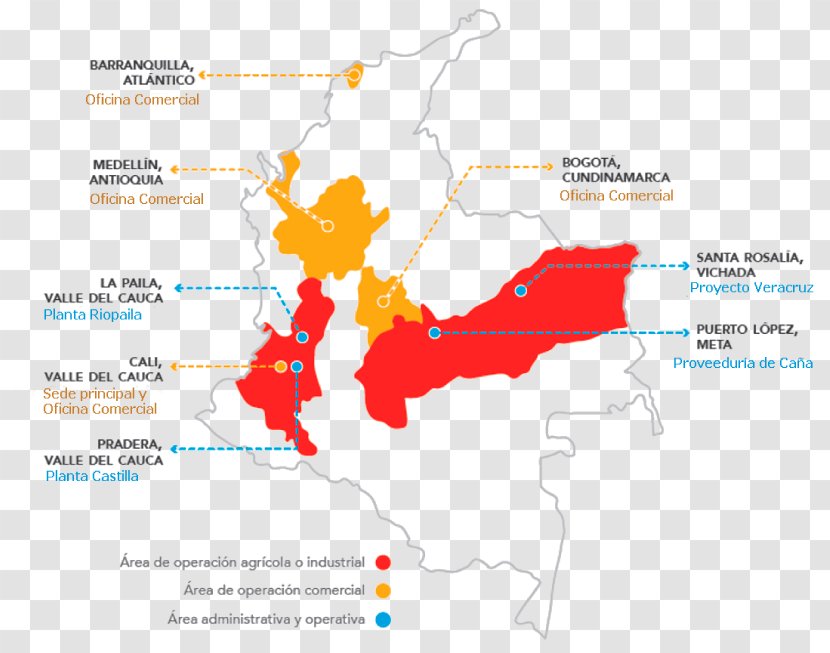 Santa Rosalia Riopaila Castilla, Offices Cali Cauca Department Departments Of Colombia La Paila - Area - Map Transparent PNG