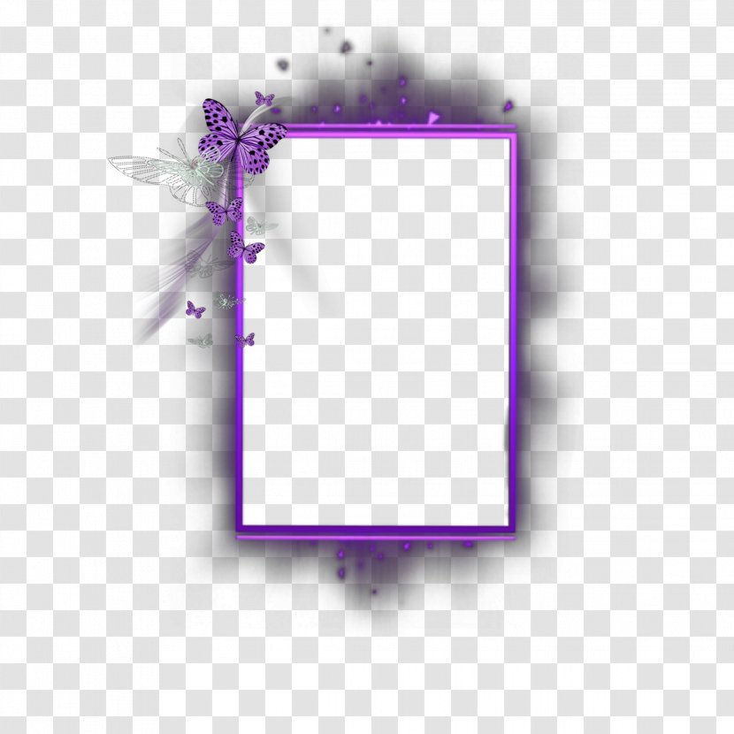 Product Design Picture Frames Rectangle Font - Purple - Butterfly Border Template Transparent PNG