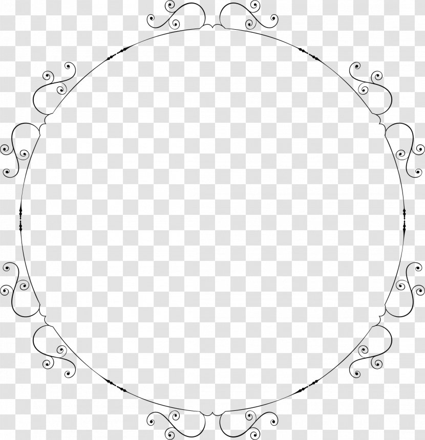 Circle Clip Art - Black And White - Circular Border Transparent PNG