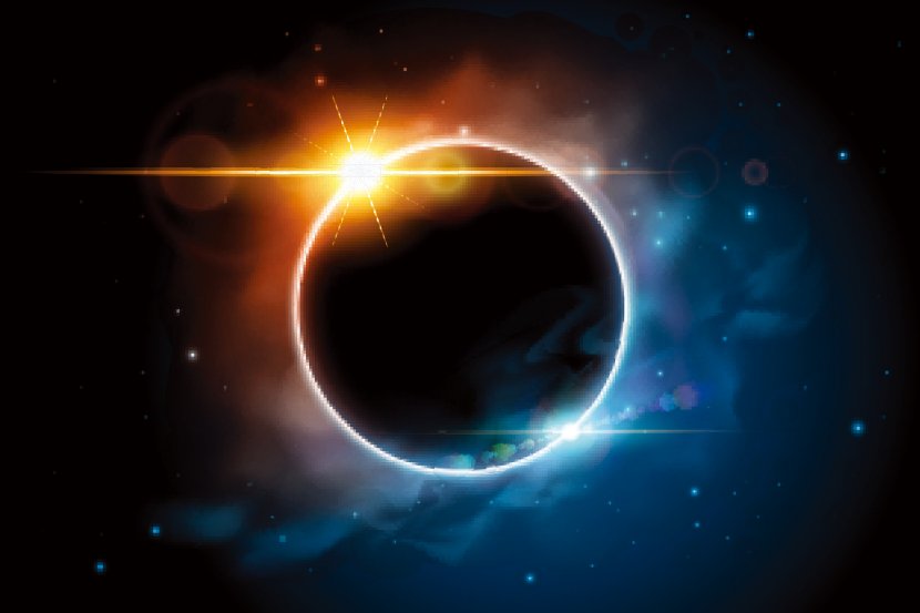 Solar Eclipse Of August 21, 2017 Lunar Full Moon - Universe - Abstract Shine Background Transparent PNG