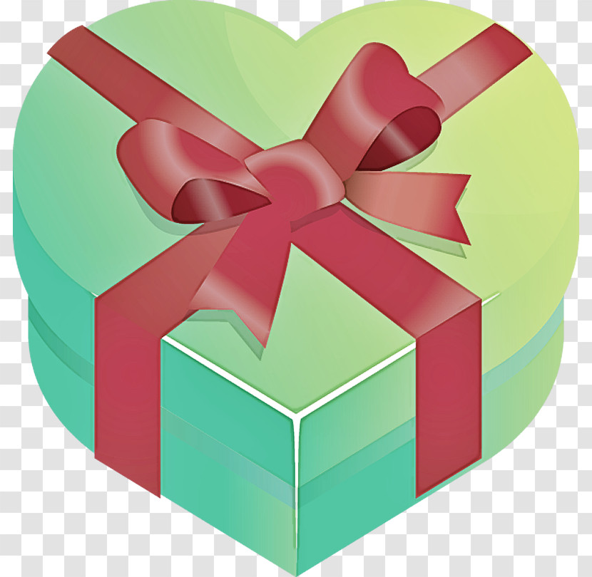 Green Ribbon Pink Red Heart Transparent PNG