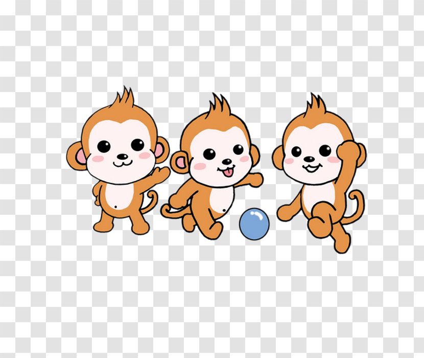 Monkey Cartoon Plastic Clip Art - Orange - Play Three Monkeys Transparent PNG