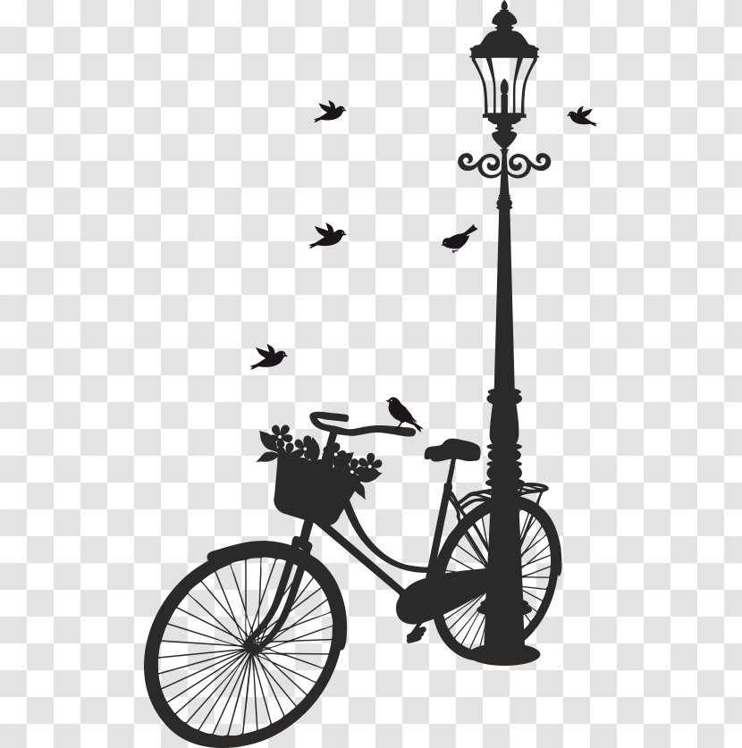 Bicycle Cycling Basket Bird - Silhouette Transparent PNG
