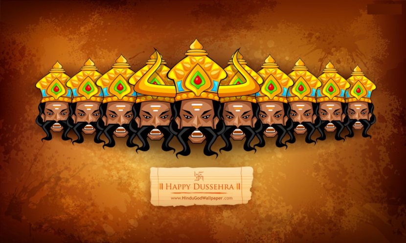 Ravana Dussehra Durga Puja Diwali Wish Transparent PNG