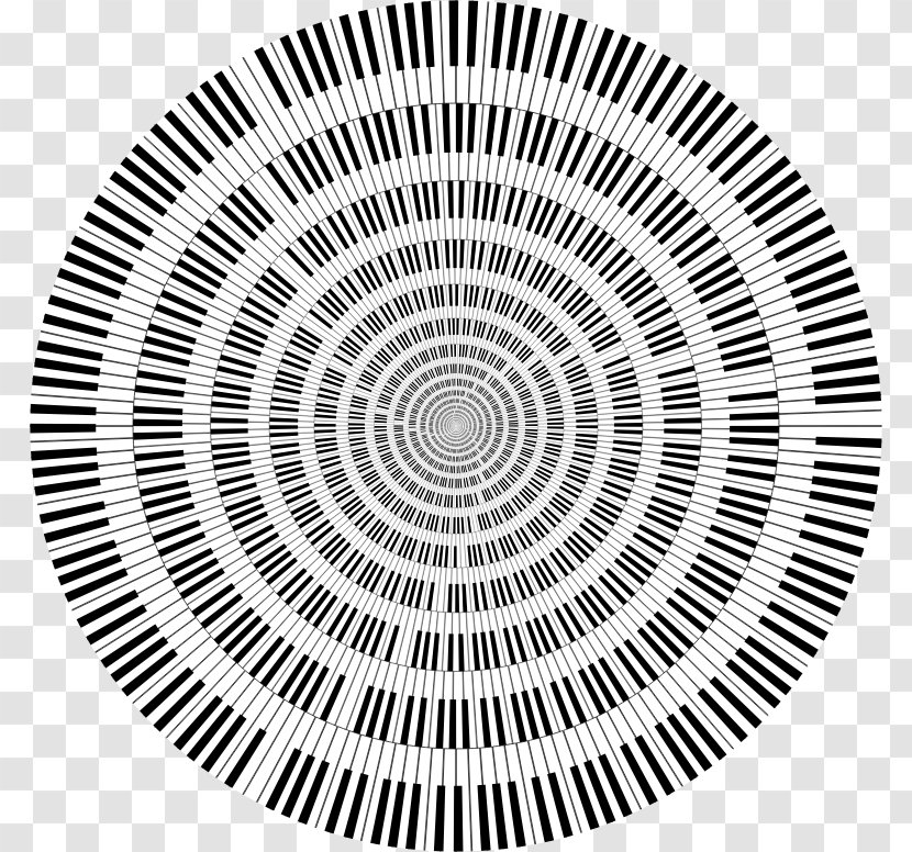 Piano Musical Keyboard Circle - Heart Transparent PNG