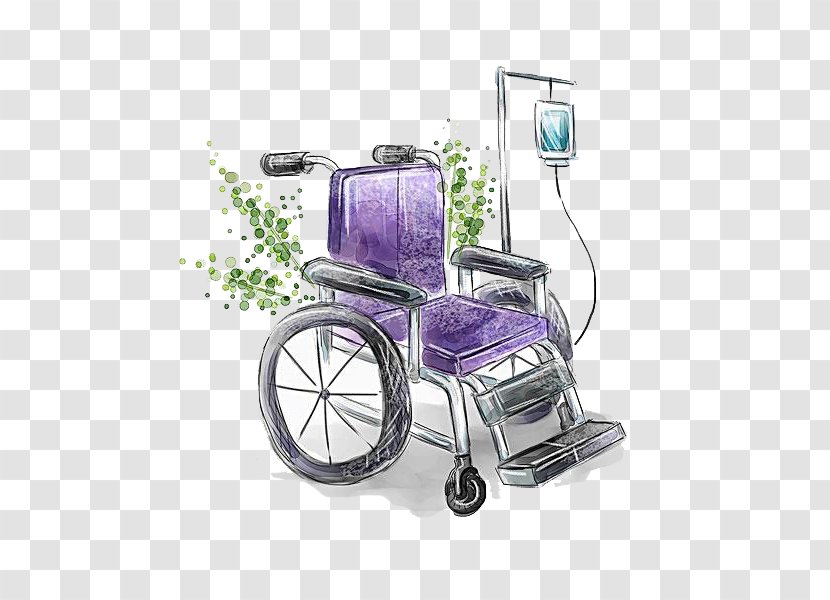 Illustration - Health Beauty - Hand-painted Wheelchair Transparent PNG