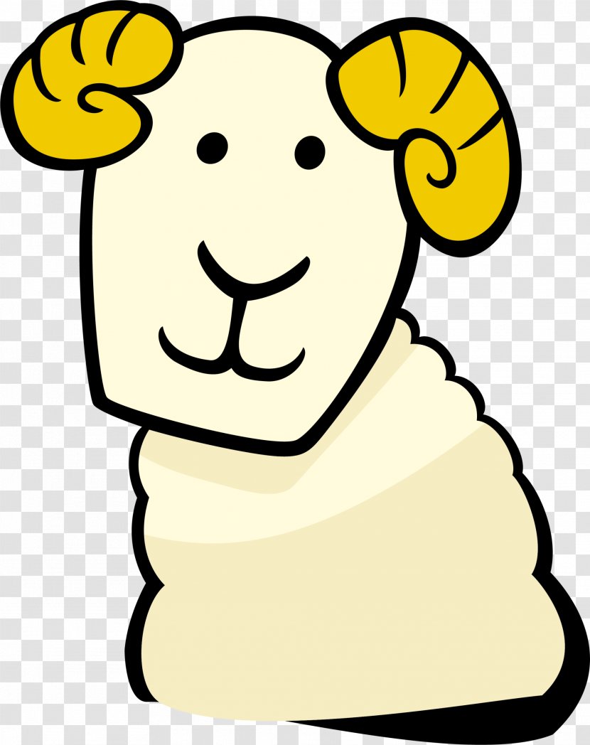 Goat Cartoon Clip Art - Facial Expression - Yellow Transparent PNG