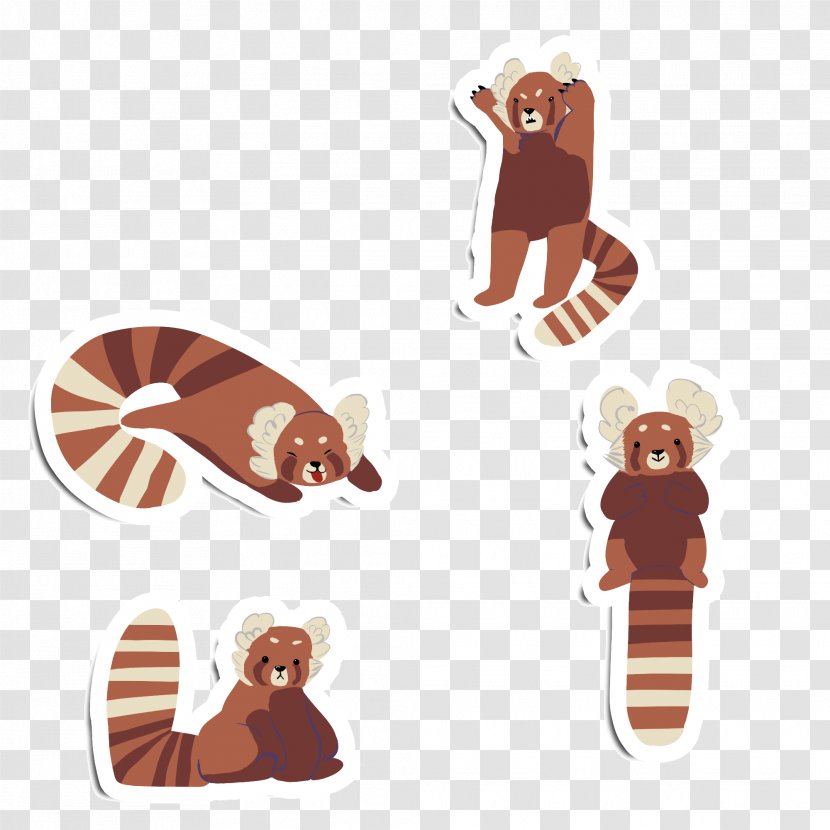 Mammal Cartoon Food Finger - Brown - Hand-painted Red Panda Transparent PNG