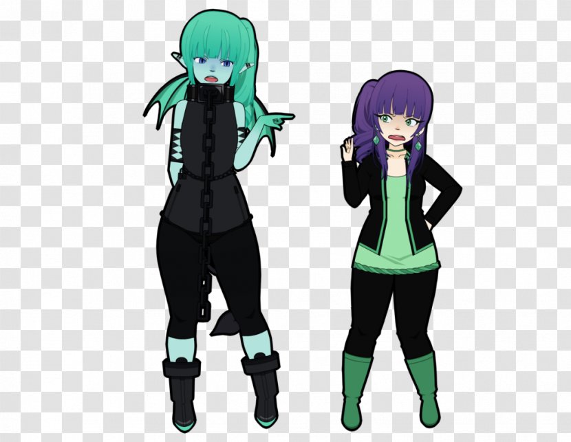 Green Black Hair Costume Cartoon - Silhouette - Wtf Transparent PNG