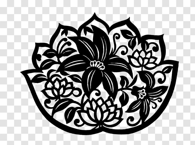 Paper Illustration - Monochrome - Hand-painted Black And White Lotus Transparent PNG