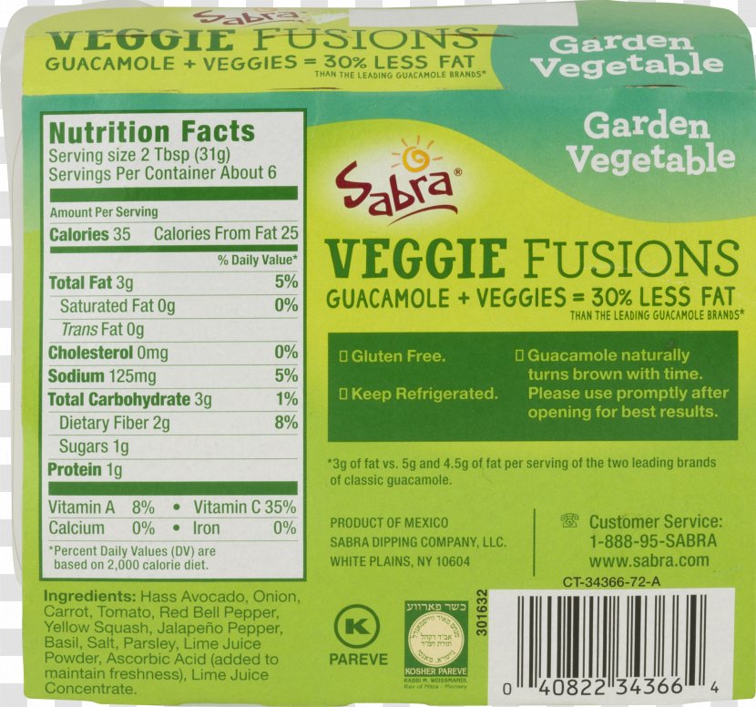 Mixed Vegetable Soup Guacamole Nutrition Facts Label Food - Serving Size Transparent PNG