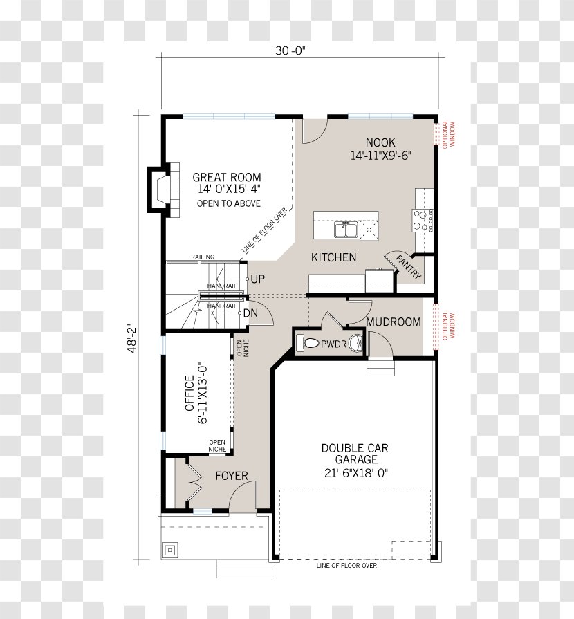 Floor Plan Kanata Show House Cardel Homes - Living Room - Bed Transparent PNG