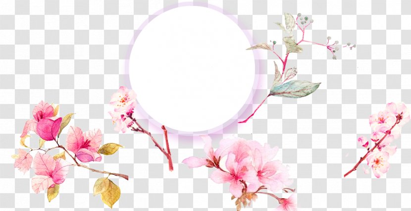 Floral Design Wallpaper - Computer - Pink Fresh Flower Circle Decorative Pattern Transparent PNG