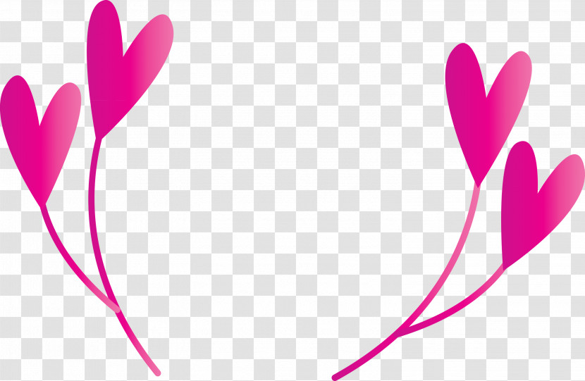 Pink Heart Magenta Line Wing Transparent PNG