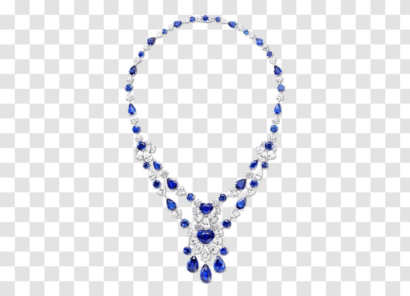 Necklace Jewellery Graff Diamonds Sapphire Blue Transparent PNG