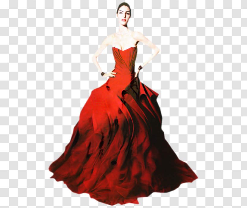 Party Background - Flamenco - Bridal Dress Model Transparent PNG