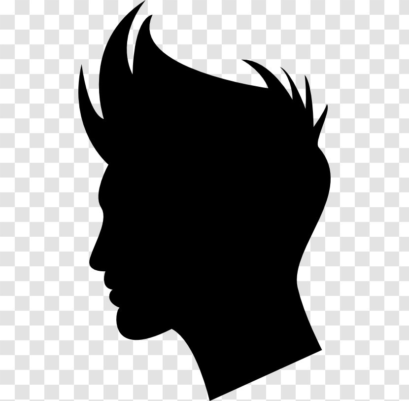 Hairstyle Silhouette Clip Art - Black And White - Hair Shapes Transparent PNG