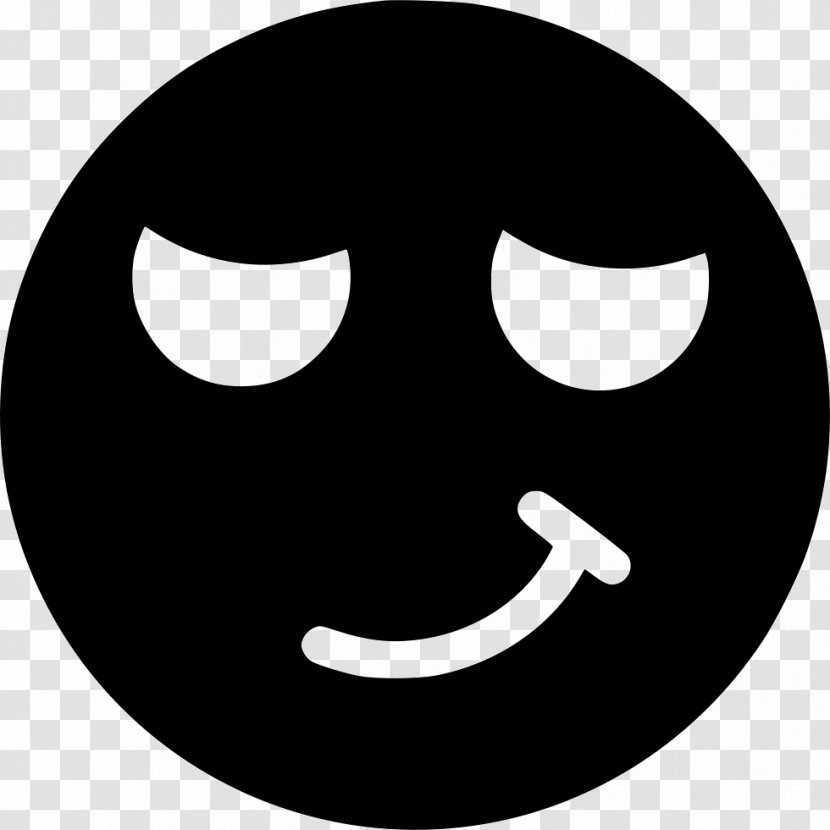 Smiley Emoticon Wink - Black And White Transparent PNG