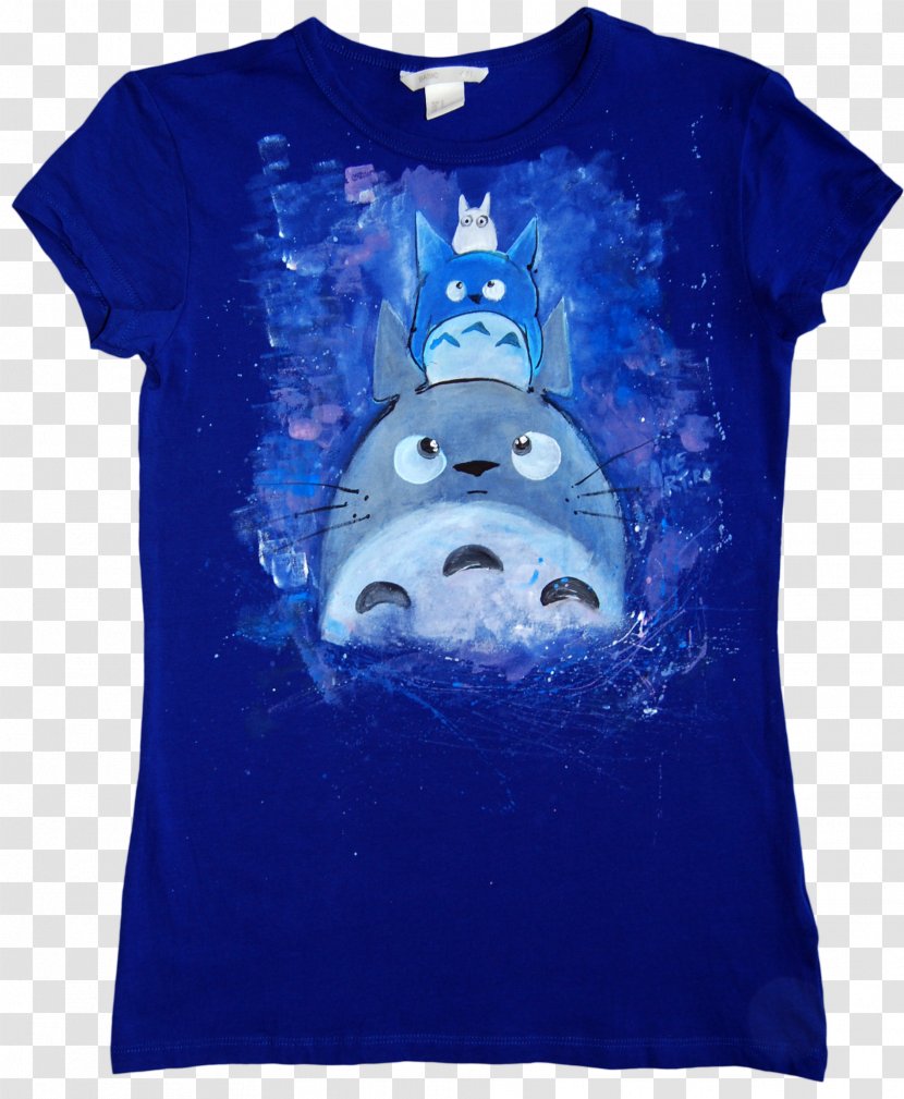 T-shirt Electric Blue Clothing Cobalt Sleeve - Tshirt - Totoro Transparent PNG