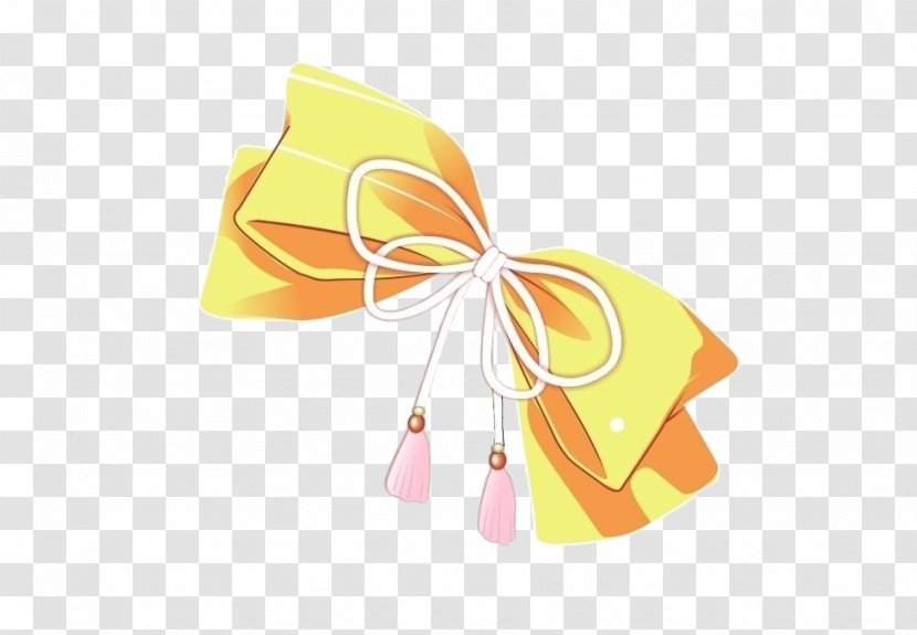 Butterfly Yellow Shoelace Knot - Bow Transparent PNG