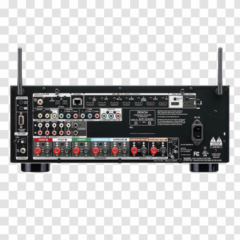 Denon AVR-X2400H AV Receiver AVR-X1400H Surround Sound - Multiroom - Jefe En Pañales Transparent PNG