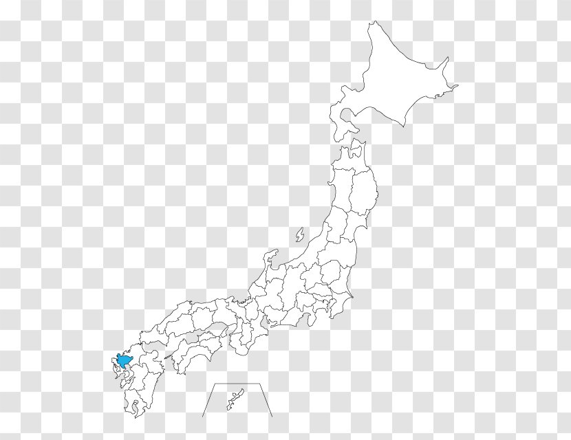 Yamaguchi Prefecture Map Prefectures Of Japan Saga Ishikawa - Black And White - Material Transparent PNG