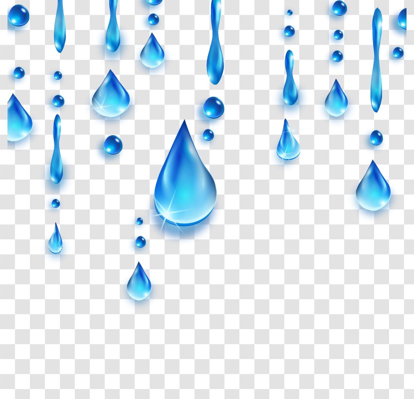 Blue Drop Download - Vector Water Drops Transparent PNG